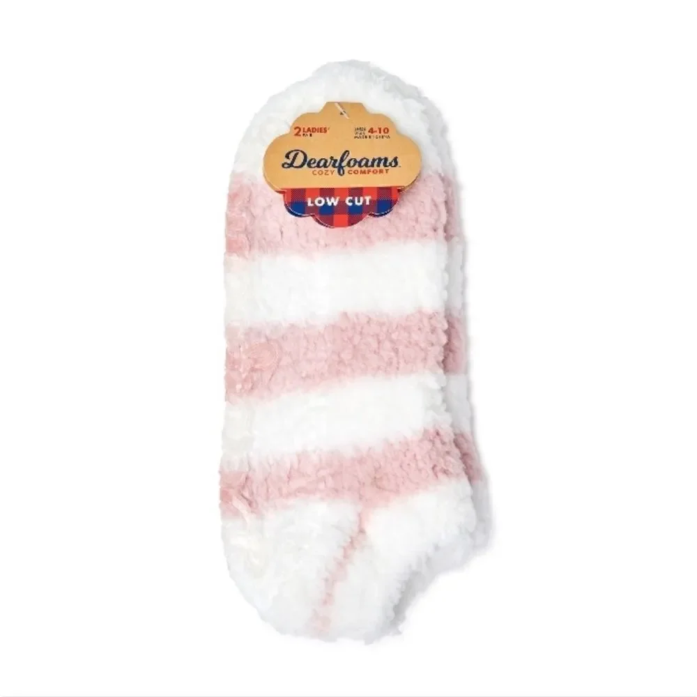 Women’s Dearfoams Ultra Soft Fuzzy Slipper Socks 2, 2-Packs Shoe Size 4-10